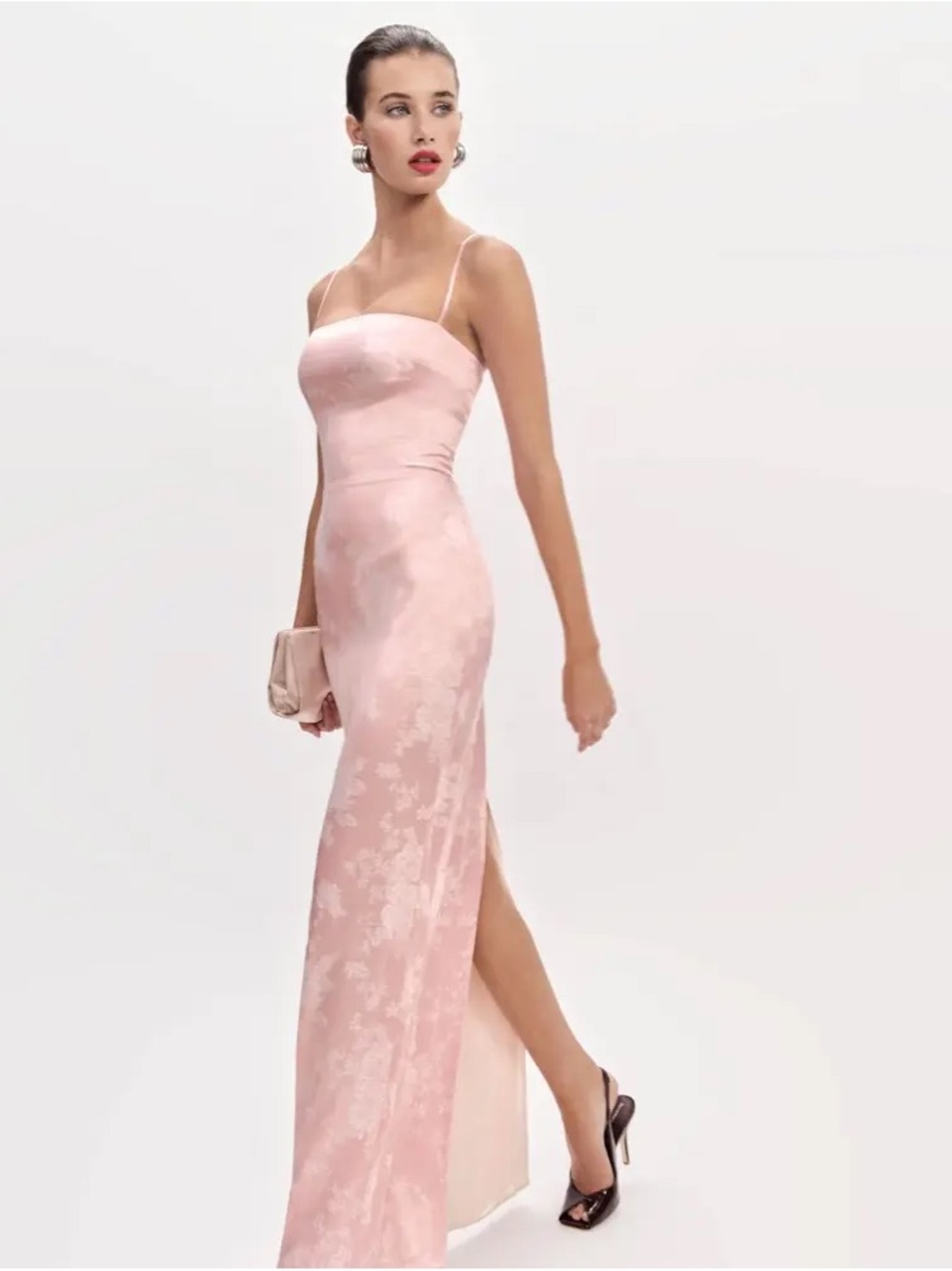 Reformation FRANKIE Maxi Dress in Powder Pink NWT
